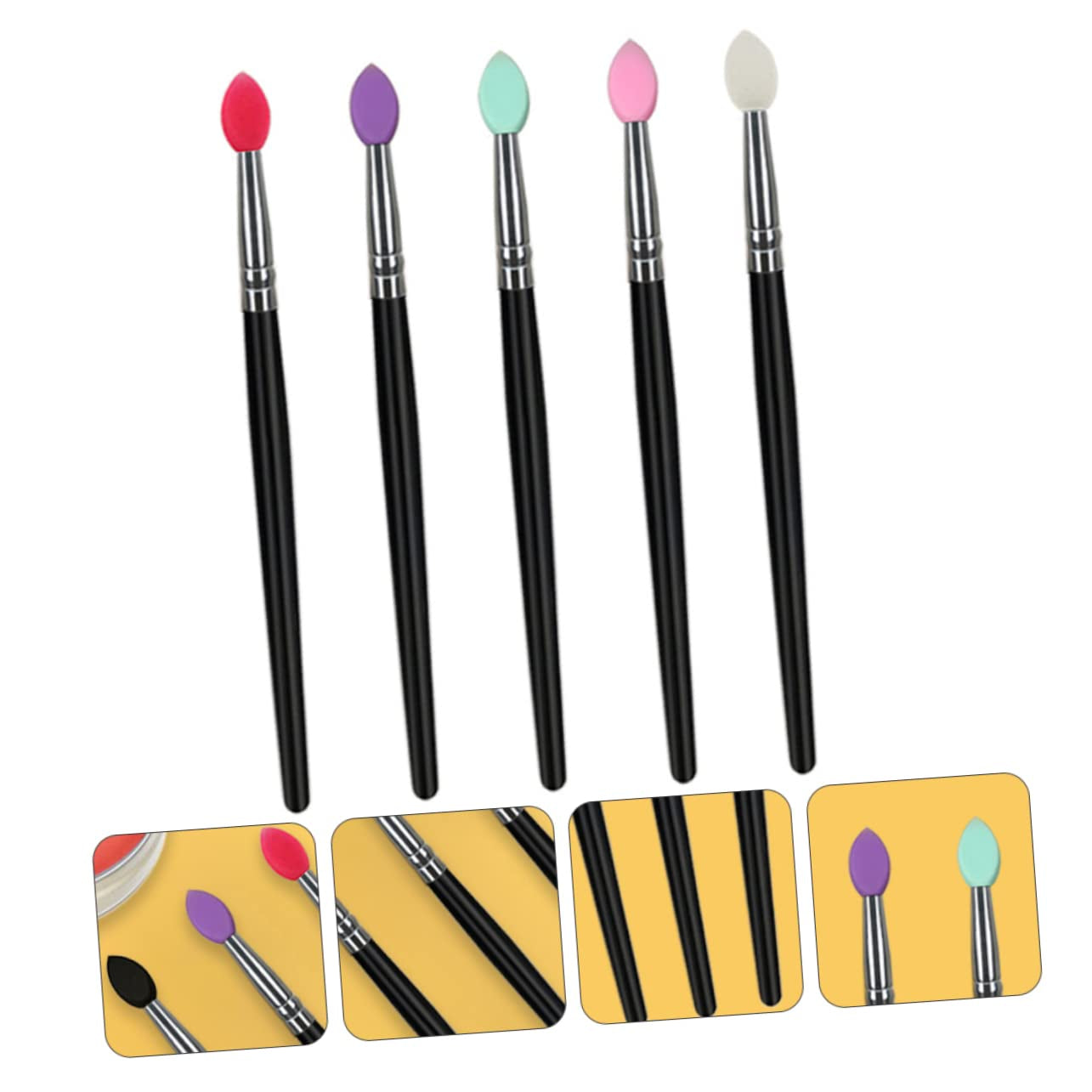 5Pcs Makeup Kit Women Cosmetics Face Beauty Tools Set Eye Face Makeup Brushes Plastic Handle Makeup Tools for Purpose