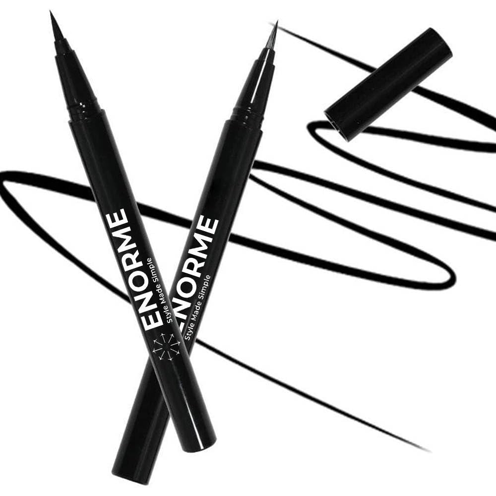 Black Waterproof Liquid Eyeliner - Vegan & Cruelty-Free Formula - Hypoallergenic Eye Makeup for Waterline and Eyelids - Long-Lasting Liquid Eyeliner (Pack of 1)