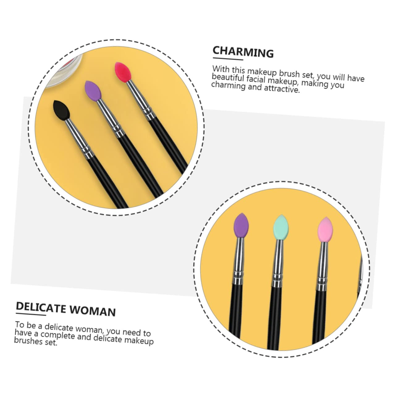 5Pcs Makeup Kit Women Cosmetics Face Beauty Tools Set Eye Face Makeup Brushes Plastic Handle Makeup Tools for Purpose