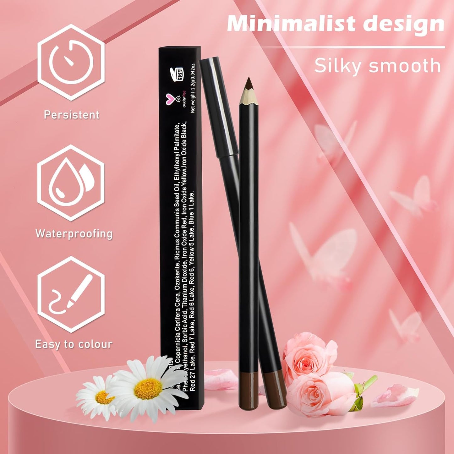 Brown Lip Liner, Long Lasting Lip Liner Pencil, Rich Lip Makeup Colors Highly Pigmented Lip Liners, Smooth Application Lipliner Lip Pencil