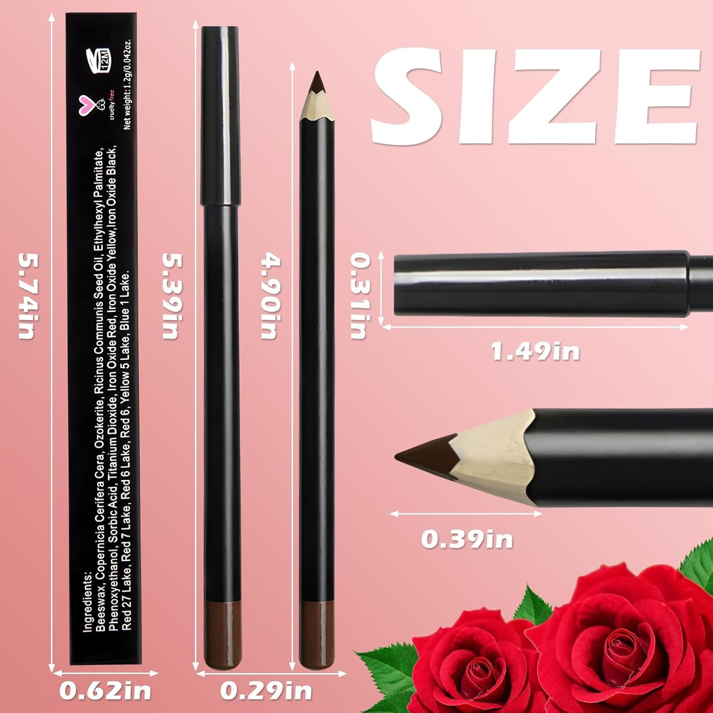 Brown Lip Liner, Long Lasting Lip Liner Pencil, Rich Lip Makeup Colors Highly Pigmented Lip Liners, Smooth Application Lipliner Lip Pencil