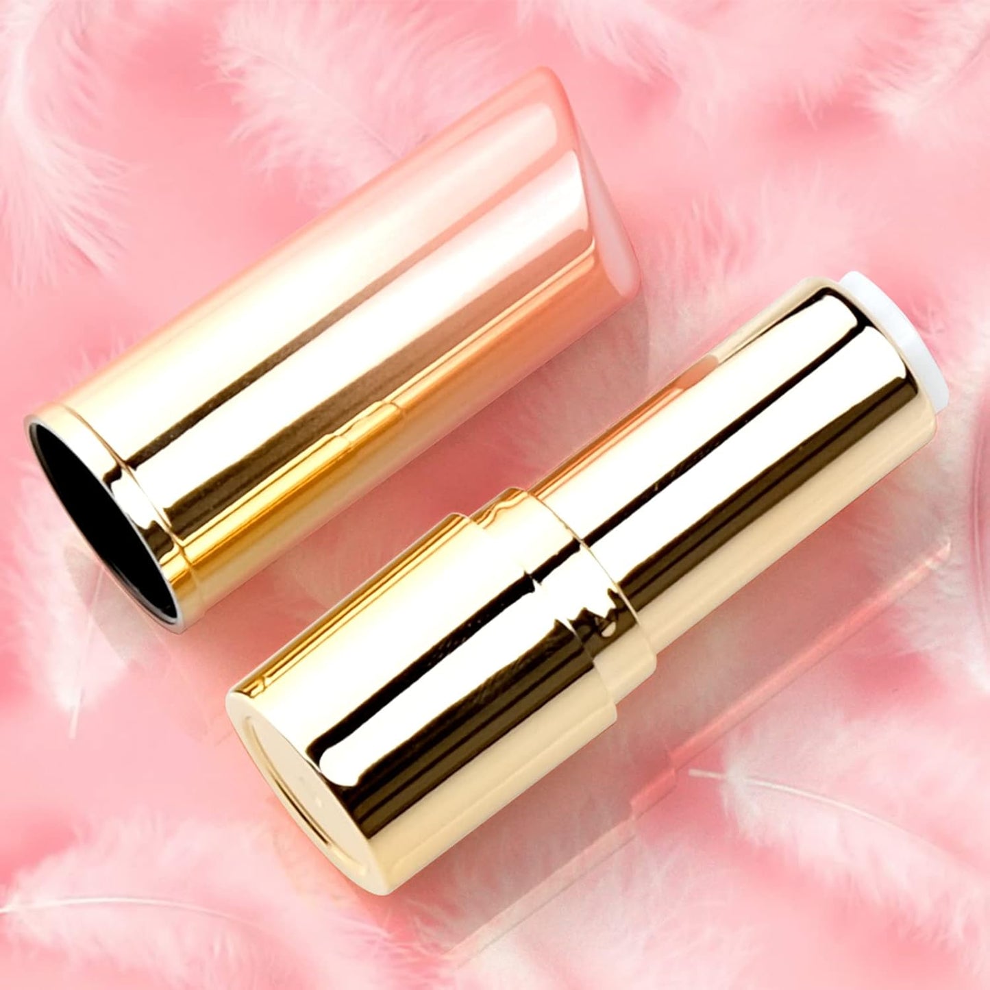5 Pieces Empty Lipstick Tubes, 3.5G Gradient Pink Lipstick Tubes, Refillable DIY Lip Balm Tube Containers, Lip Stick Lip Balm Sample Tubes Vials