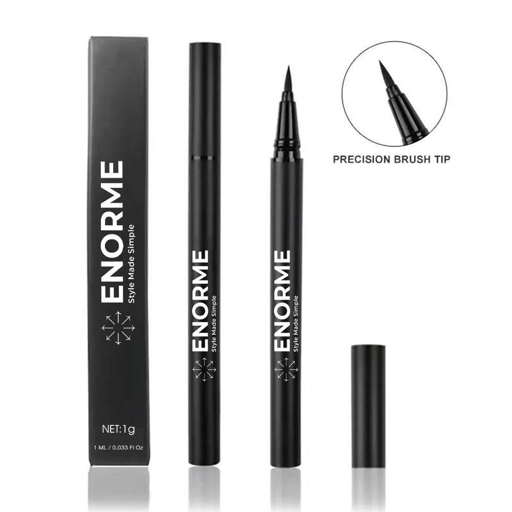 Black Waterproof Liquid Eyeliner - Vegan & Cruelty-Free Formula - Hypoallergenic Eye Makeup for Waterline and Eyelids - Long-Lasting Liquid Eyeliner (Pack of 1)