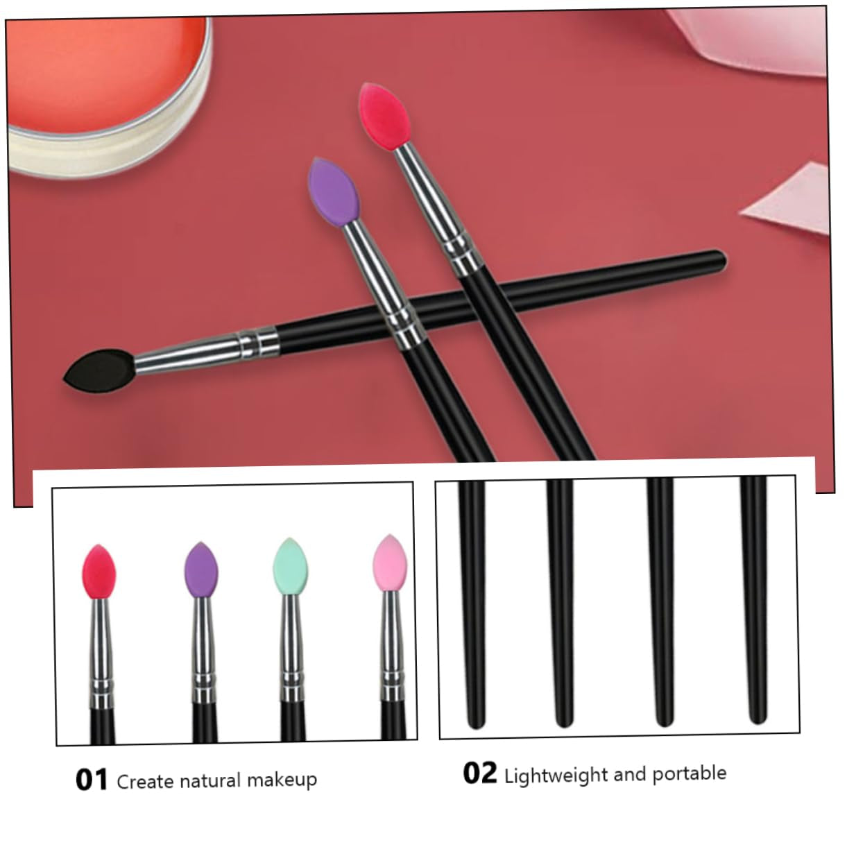 5Pcs Makeup Kit Women Cosmetics Face Beauty Tools Set Eye Face Makeup Brushes Plastic Handle Makeup Tools for Purpose