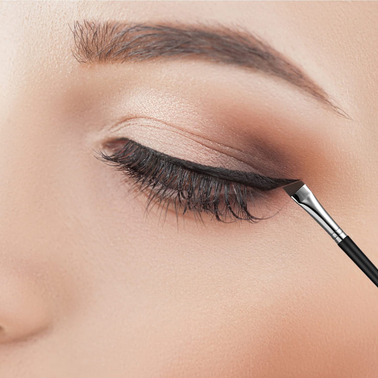 Fine Eyeliner Brushes,3 PACK Ultra Thin Angled Eyeliner Brushes and Eyebrow Brush Set,Women'S Quality Gel Eye Liner Makeup Brush,For Newbies and Salons Makeup Tools (BLACK)