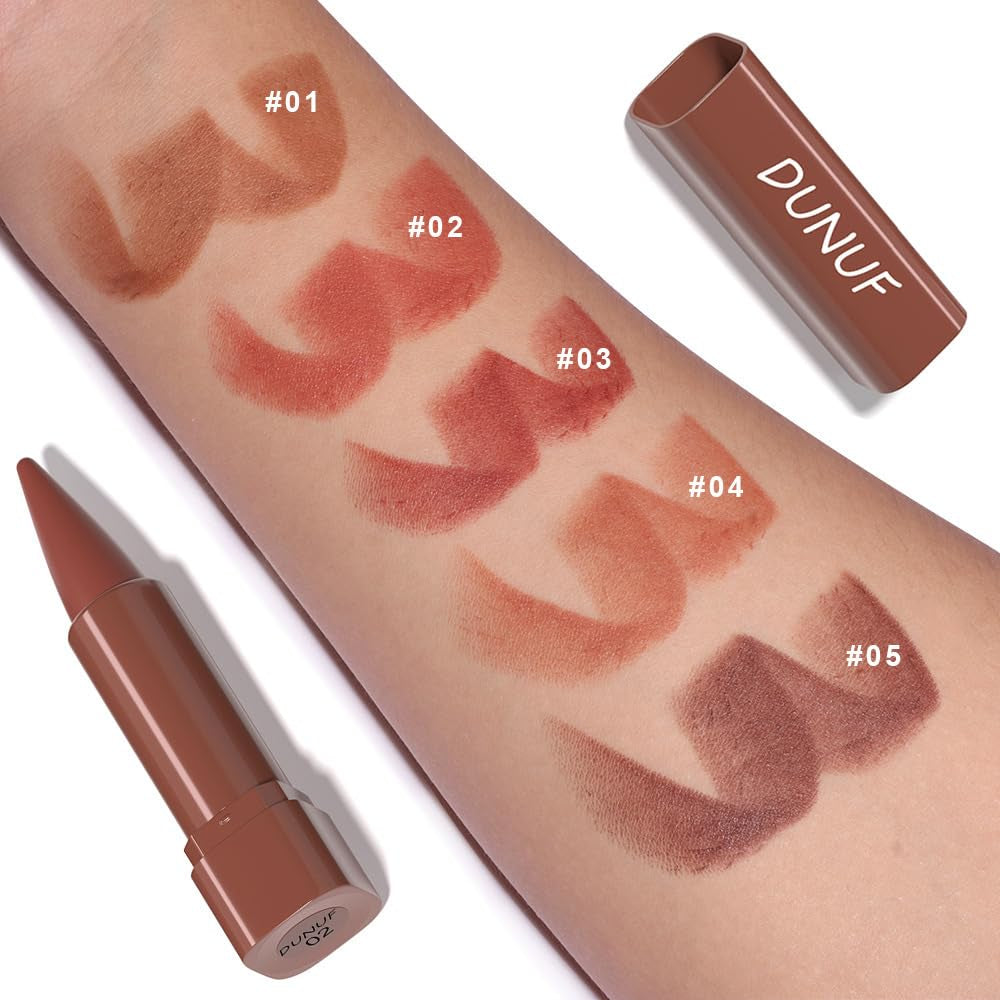 Matte Lip Liner Set - 5 Colors High Pigmented Creamy Lipliners - Long-Lasting Waterproof Lip Liner and Lipstick Set