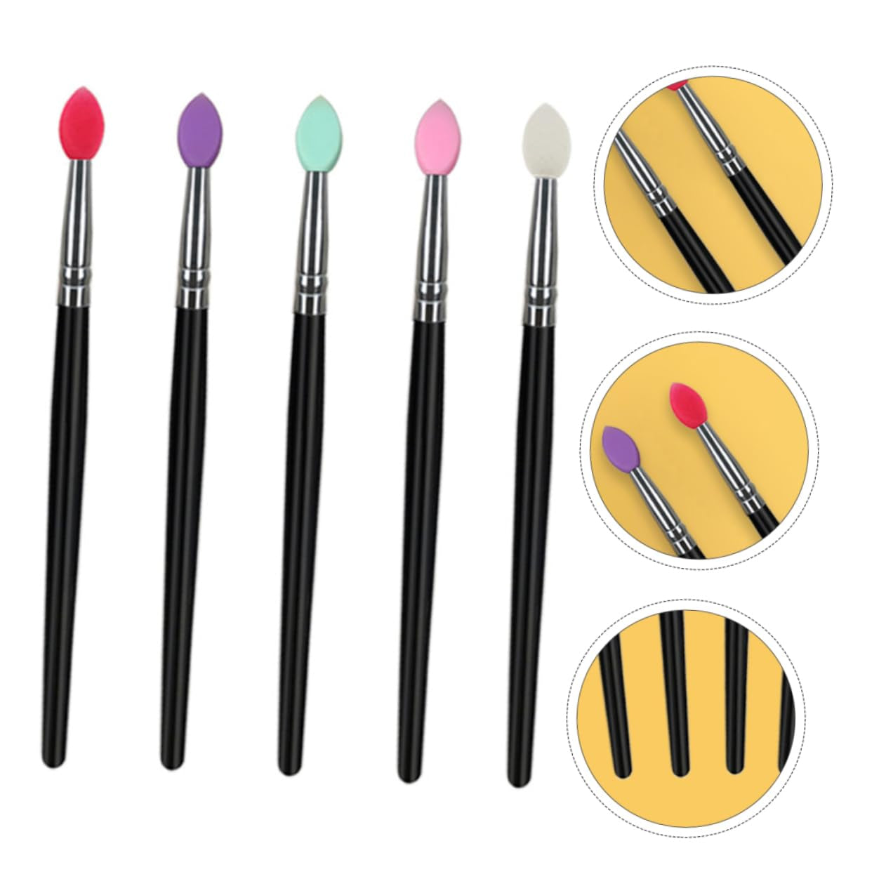 5Pcs Makeup Kit Women Cosmetics Face Beauty Tools Set Eye Face Makeup Brushes Plastic Handle Makeup Tools for Purpose