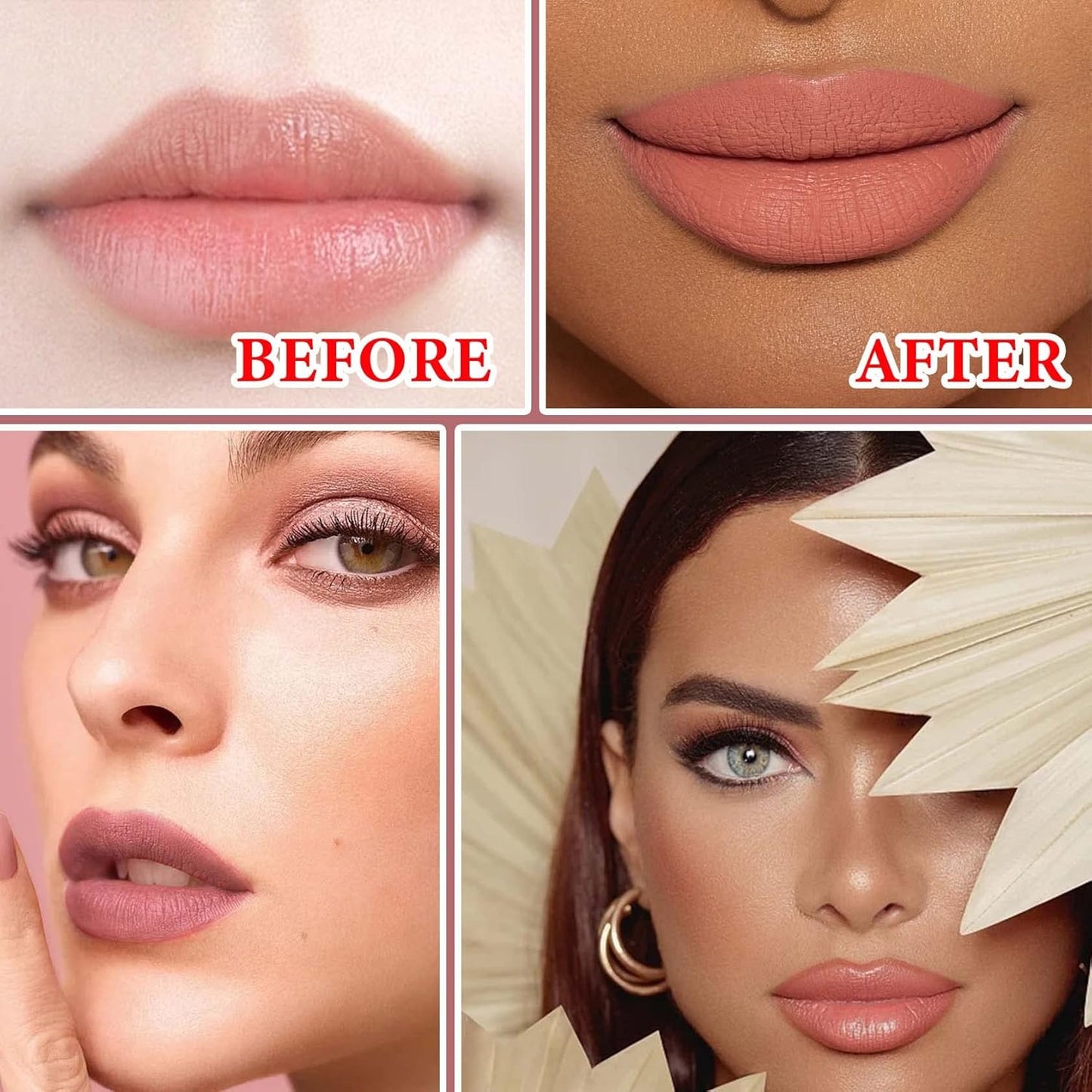 3 Pcs Matte Nude Lipstick Set,Lip Crayon Lipstick for Women Velvet Smooth Lip Gloss Stain Non-Stick Cup Lip Stick,Moisturing Long Lasting Waterproof Lipstick Lip Makeup(Set A)