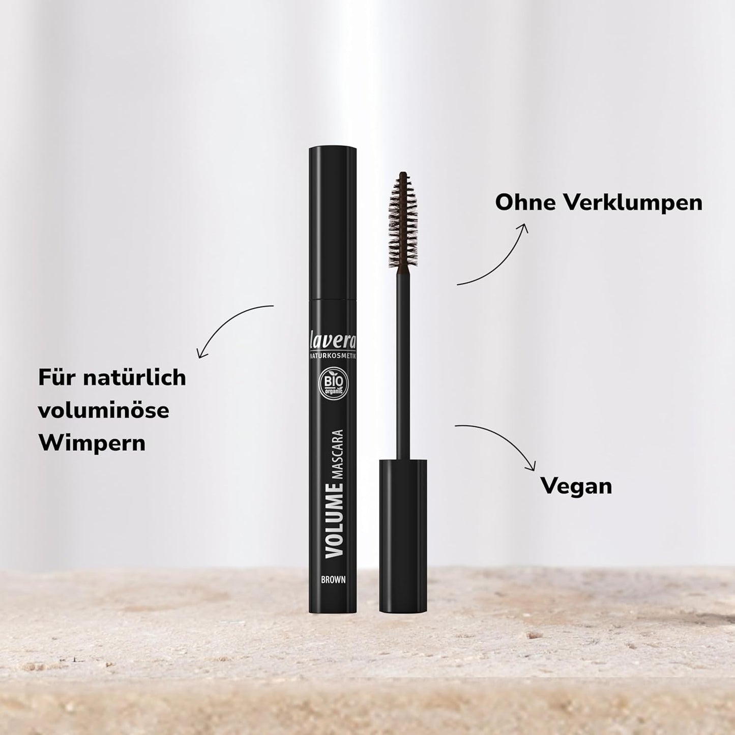 Volume Mascara - Black - Voluminous Mascara with Shea Butter & Sunflower Oil for Lang Lasting Results - Eye Make up - Black Mascara - PETA Certified - Vegan - Made in Germany - 0.3 Fl Oz