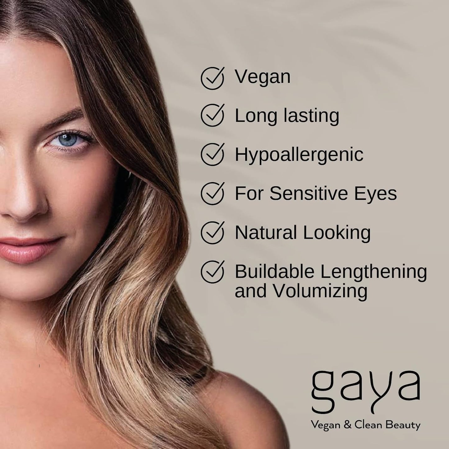 Vegan Black Mascara for Sensitive Eyes, Natural Hypoallergenic Mascara, Buildable Lengthening and Volumizing for Natural Looking, Cruelty Free, Ophthalmologist Tested- by