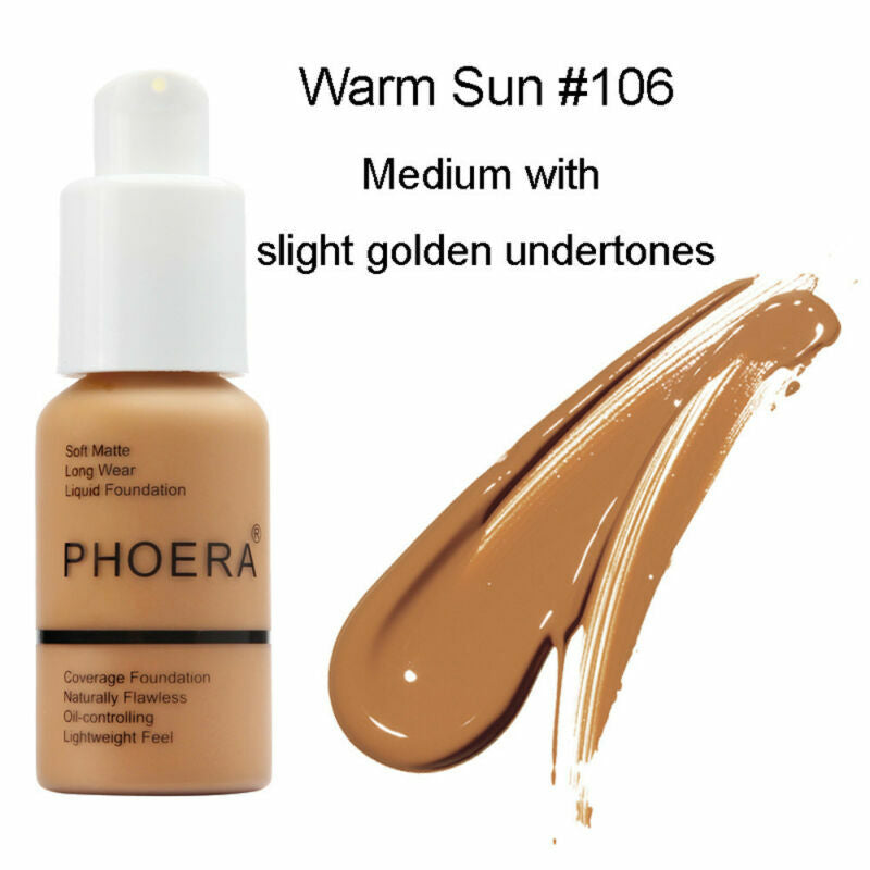 Experience Flawless Skin with PHOERA Full Coverage Foundation - Brighten and Long-Lasting Finish in Your Perfect Shade