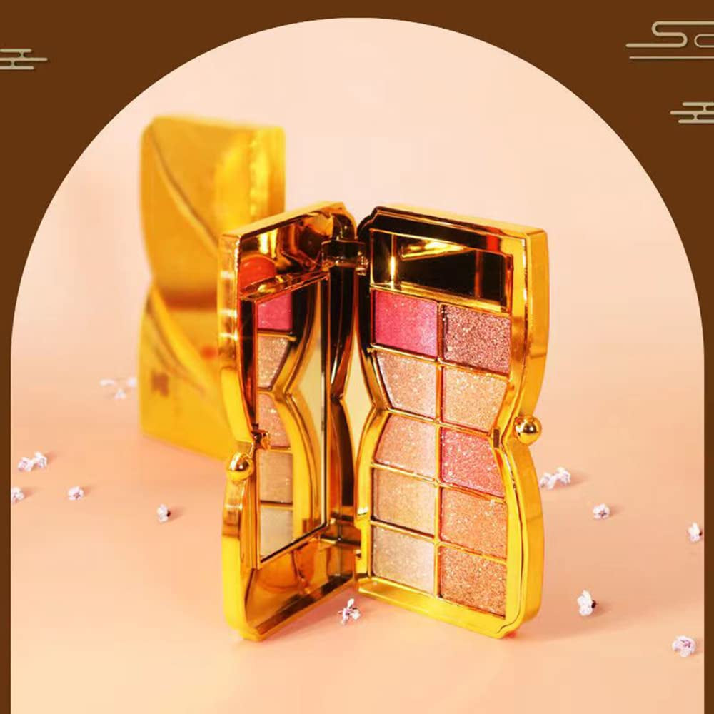 Gold Eye Shadow Eyeshadow Palette Shimmer - 10 Colors Sparkly Eyeshadow Glitter Highly Pigmented Long Lasting Waterproof Sweatproof Professional Nudes Warm Natural Neutral Smoky Cosmetic Eye (# 01)