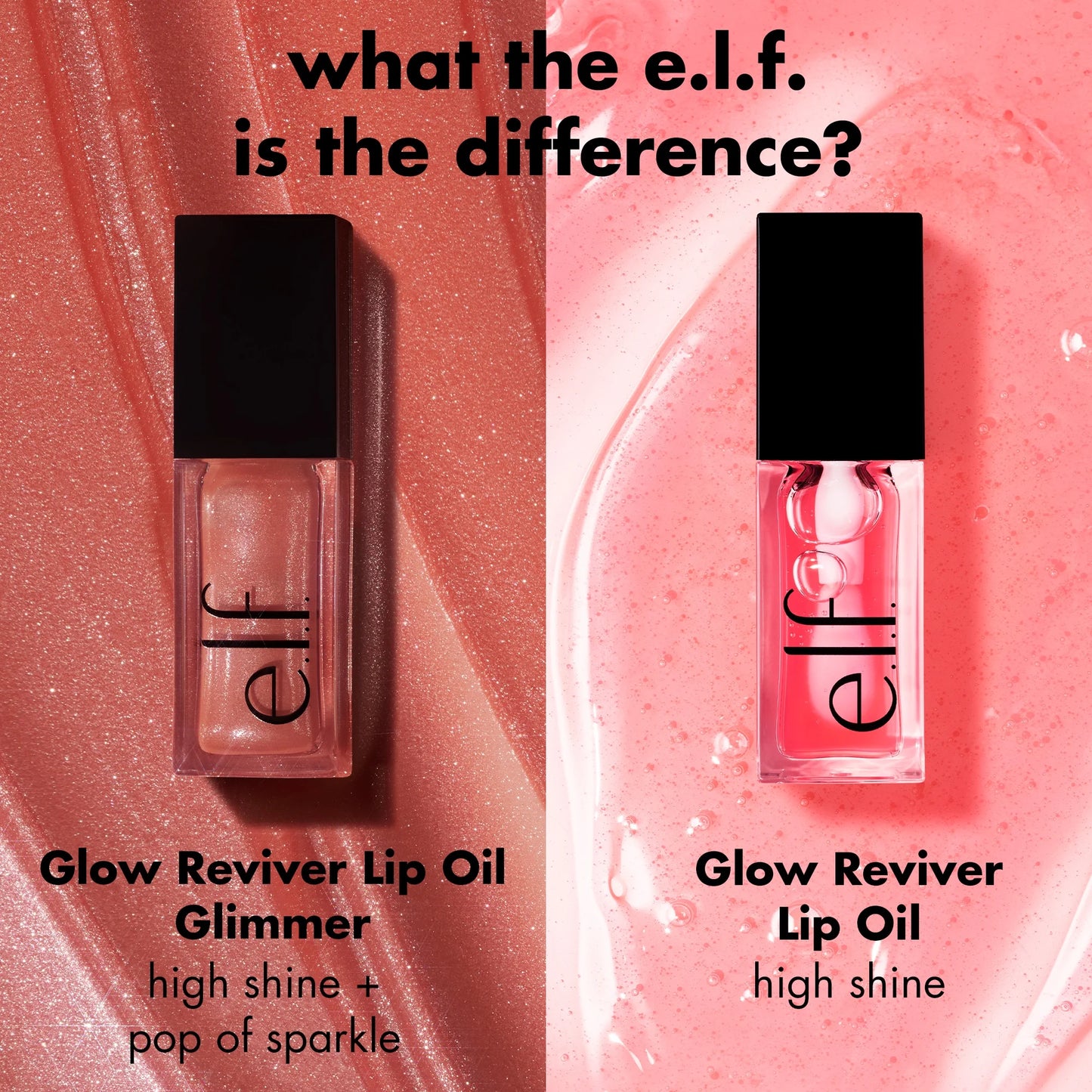 E.L.F. Glow Reviver Lip Oil Glimmer in Candy Coded - Hydrating Minty Shine for Luscious Lips - 0.25 Fl Oz