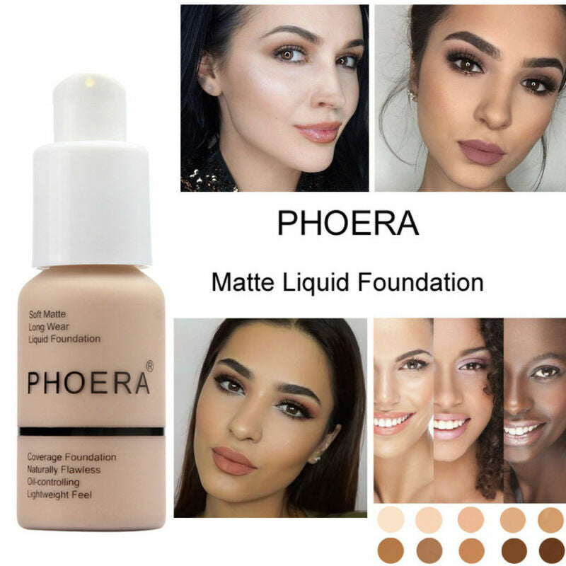 Experience Flawless Skin with PHOERA Full Coverage Foundation - Brighten and Long-Lasting Finish in Your Perfect Shade