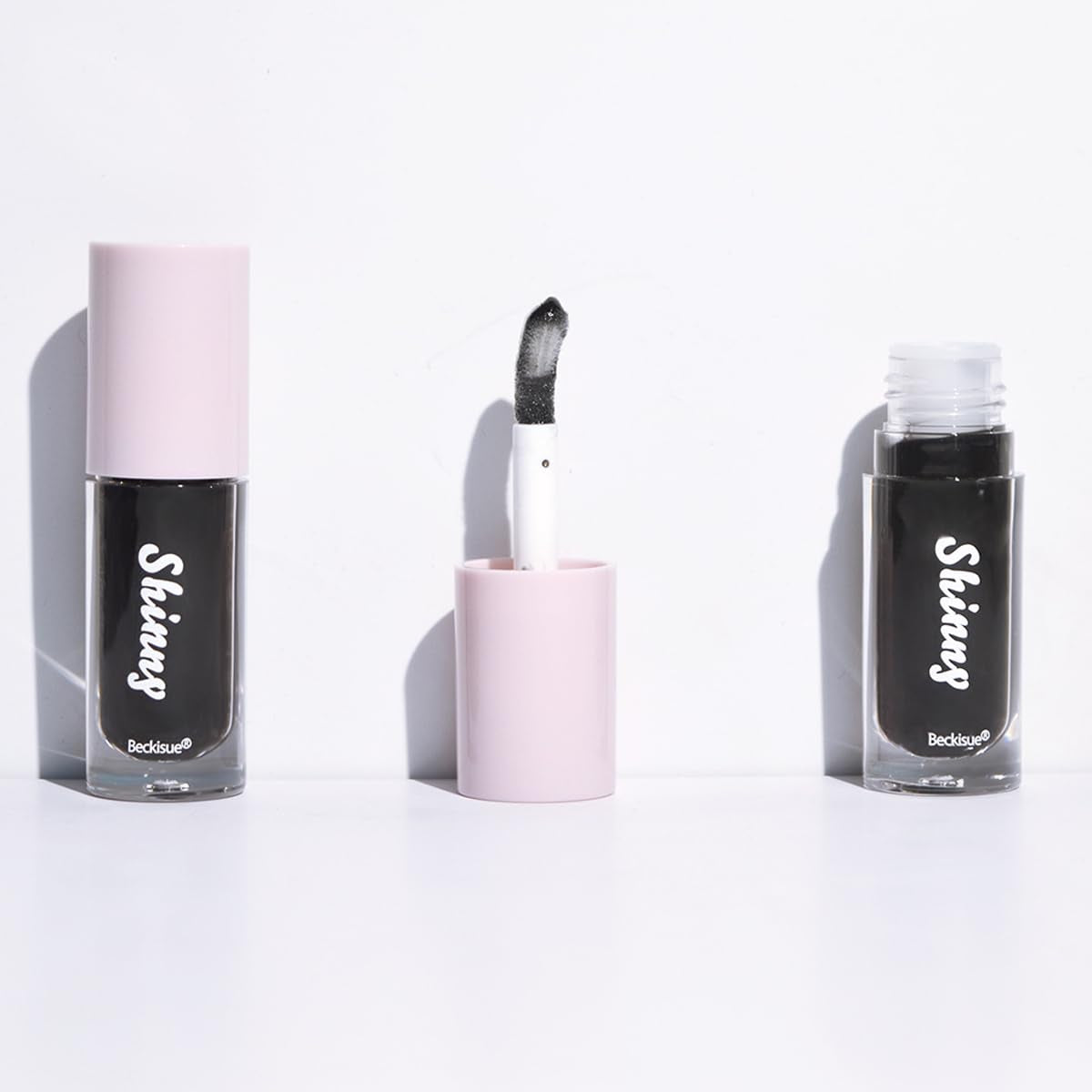 2Pcs Translucent Black Lip Oil Set,Black Glossy Lipgloss,Plumping Lip Tint,Hydrating Mirror High-Shine Lip Gloss,Long Lasting Moisturizing Non-Sticky Lipgloss