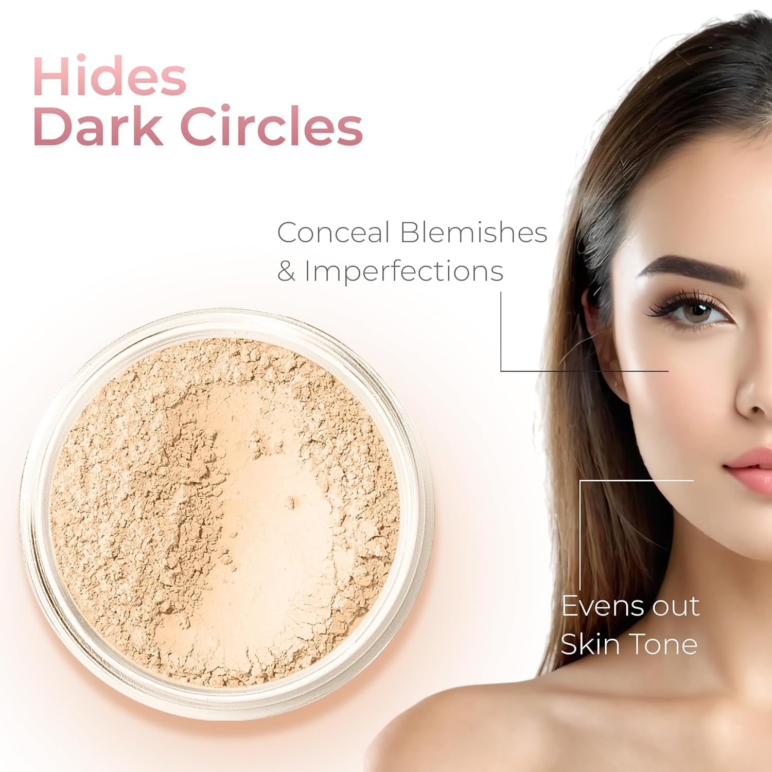 Get Flawless Skin with Our 5-Piece Pink Bisque Mineral Makeup Set - Includes Face Brush for Perfect Application!