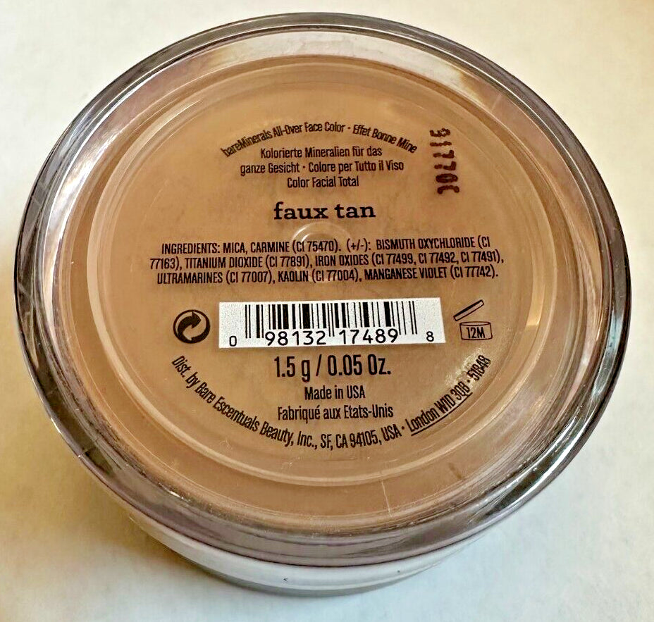 Illuminate Your Glow with BareMinerals All Over Face Color in Faux Tan - Full Size 1.5g/0.05oz