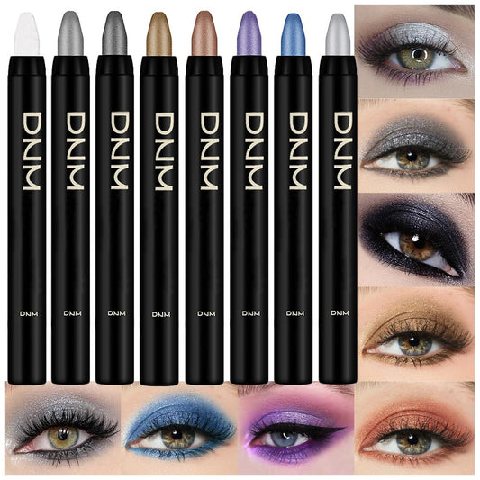 Cream Eyeshadow Stick 8Pcs Set, Waterproof Shimmer Metallic Eyeshadow Crayon Stick Sombras En Crema Para Ojos