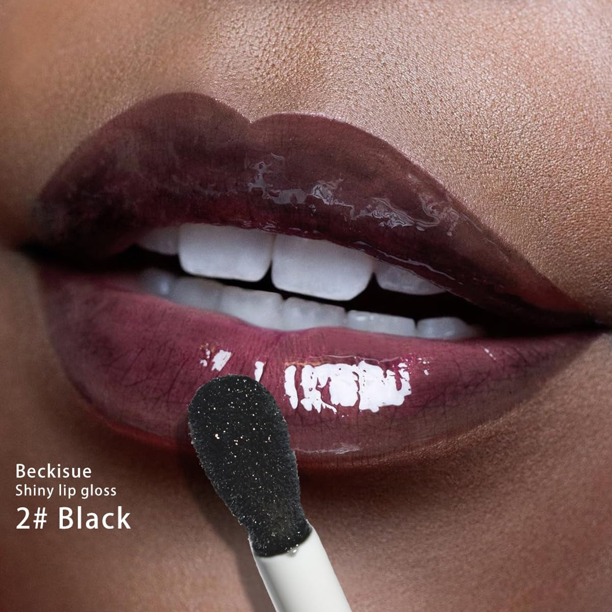 2Pcs Translucent Black Lip Oil Set,Black Glossy Lipgloss,Plumping Lip Tint,Hydrating Mirror High-Shine Lip Gloss,Long Lasting Moisturizing Non-Sticky Lipgloss