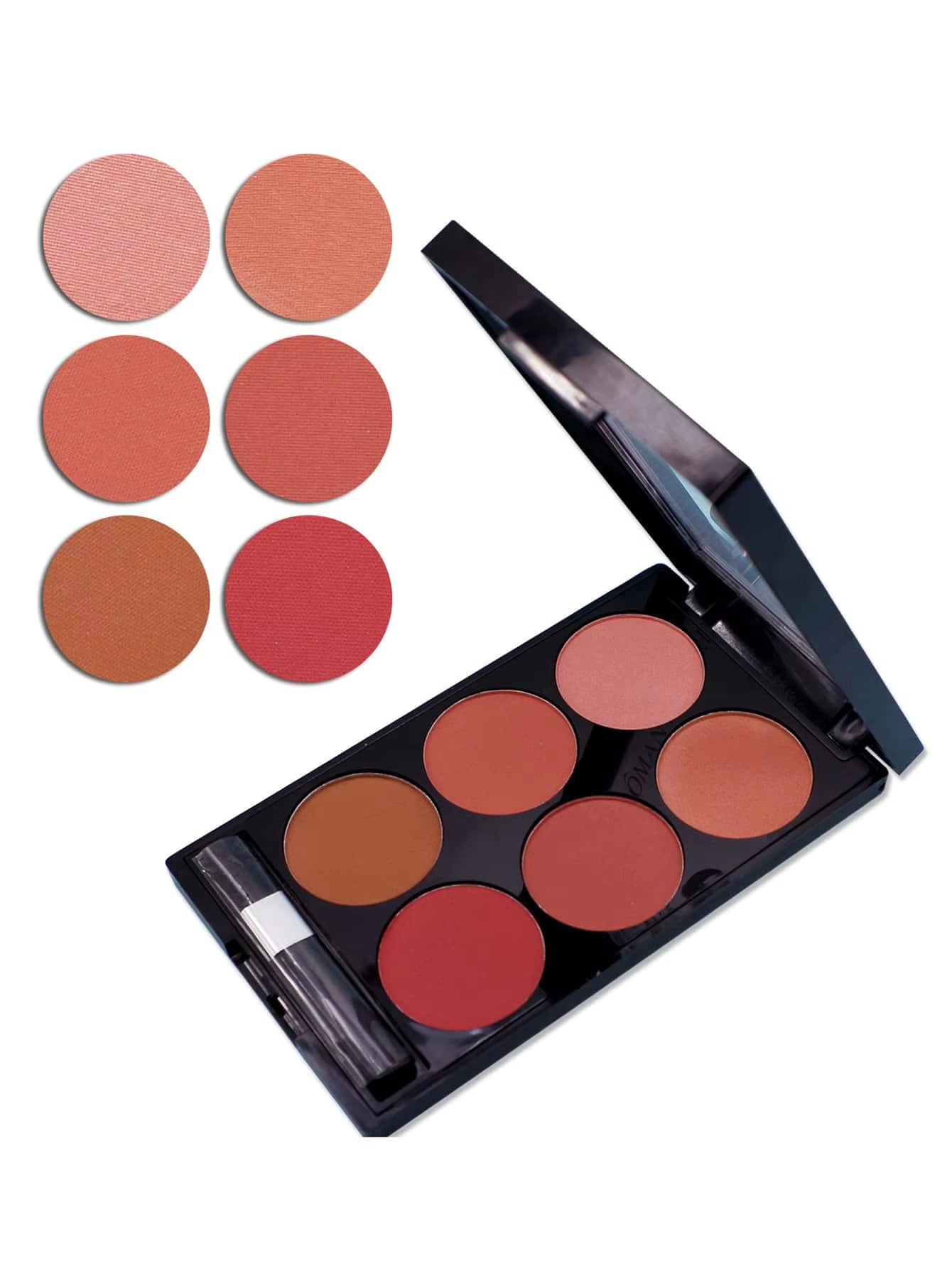 Transform Your Look with Our 6-Color All-In-One Blush and Contouring Palette - Pearlescent Matte Finish for Effortless Beauty