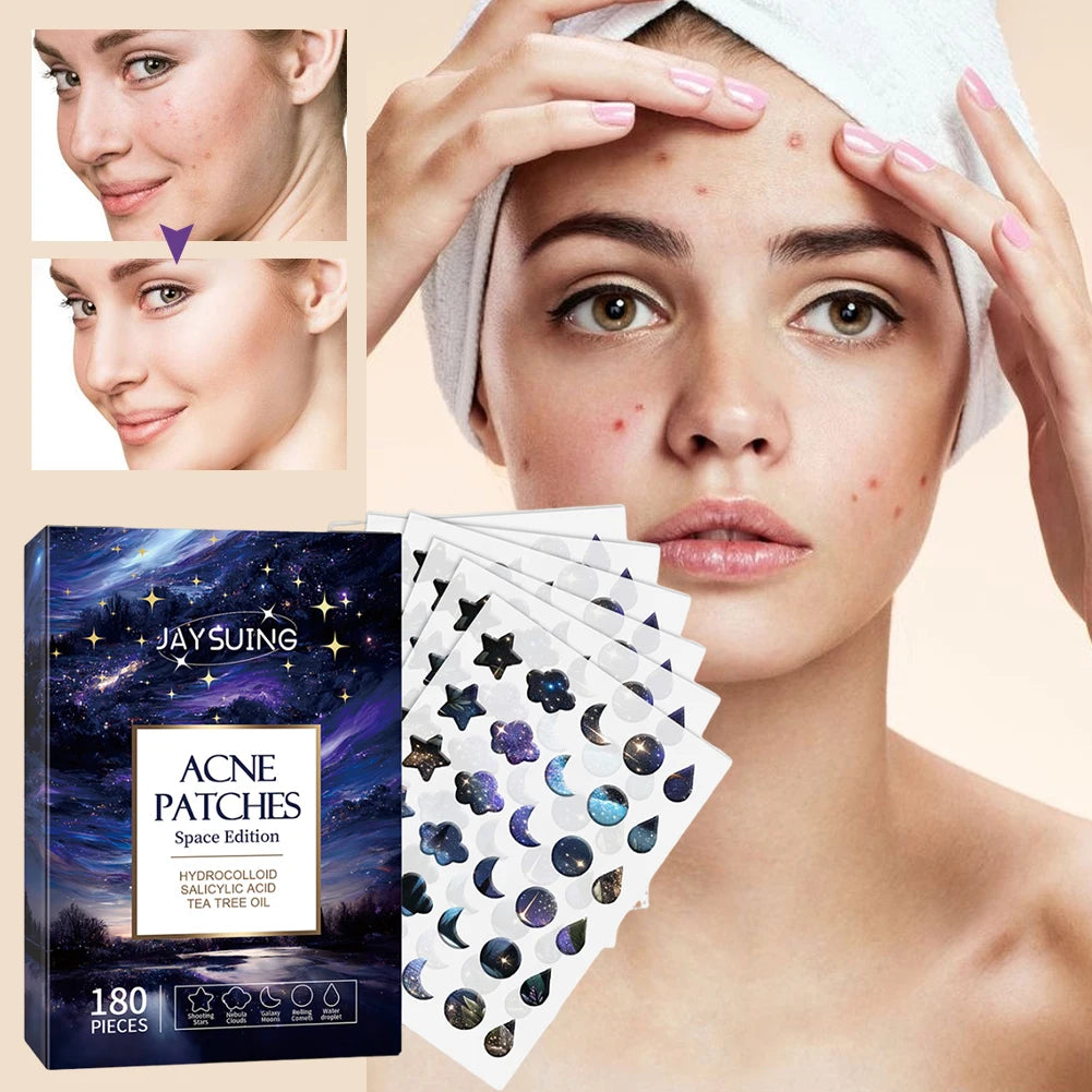 180 Pcs Hydrocolloid Star Pimple Patches Salicylic Acid & Tea Tree Oil Acne Cover Patch Cruelty-Free Skincare for Healing