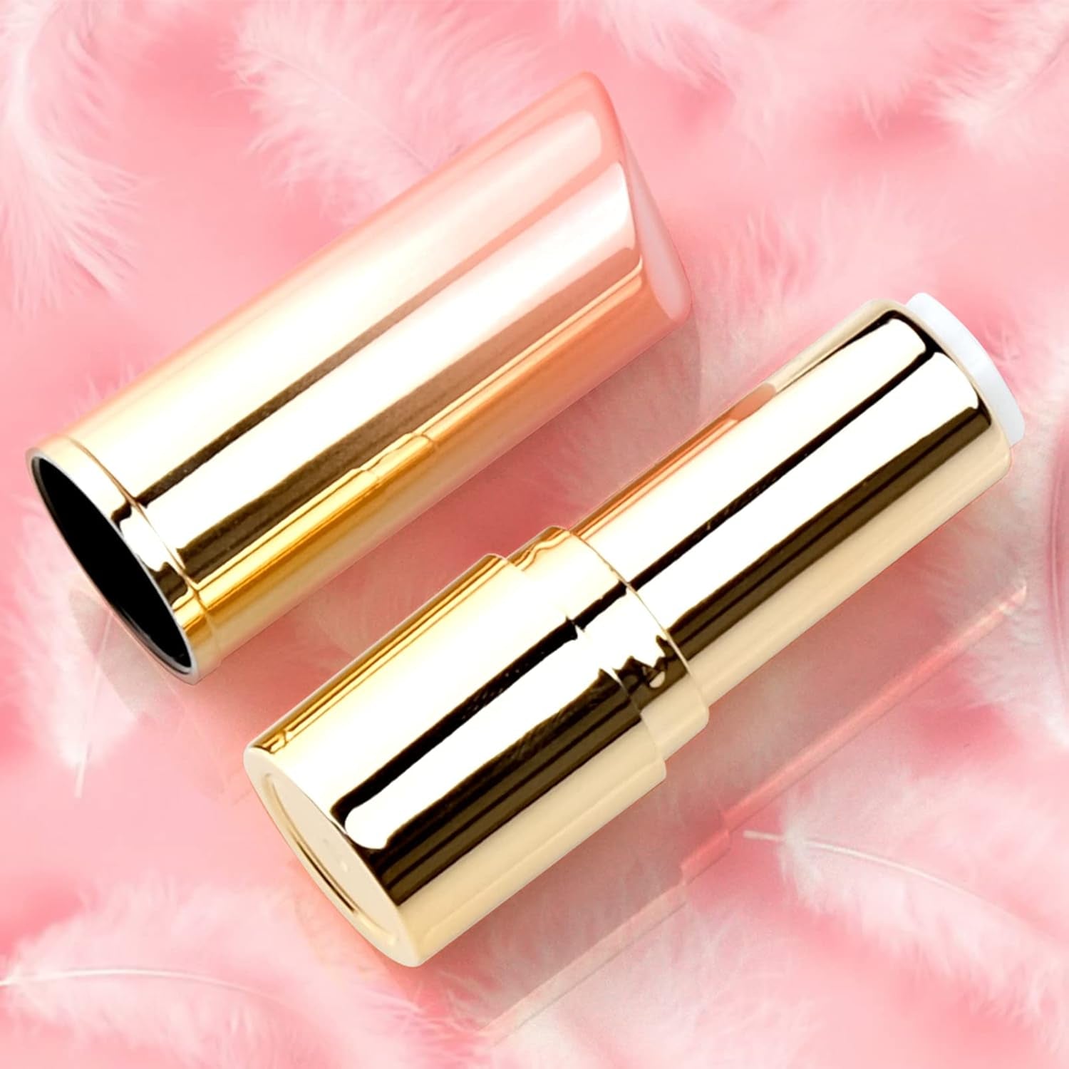 5 Pieces Empty Lipstick Tubes, 3.5G Gradient Pink Lipstick Tubes, Refillable DIY Lip Balm Tube Containers, Lip Stick Lip Balm Sample Tubes Vials