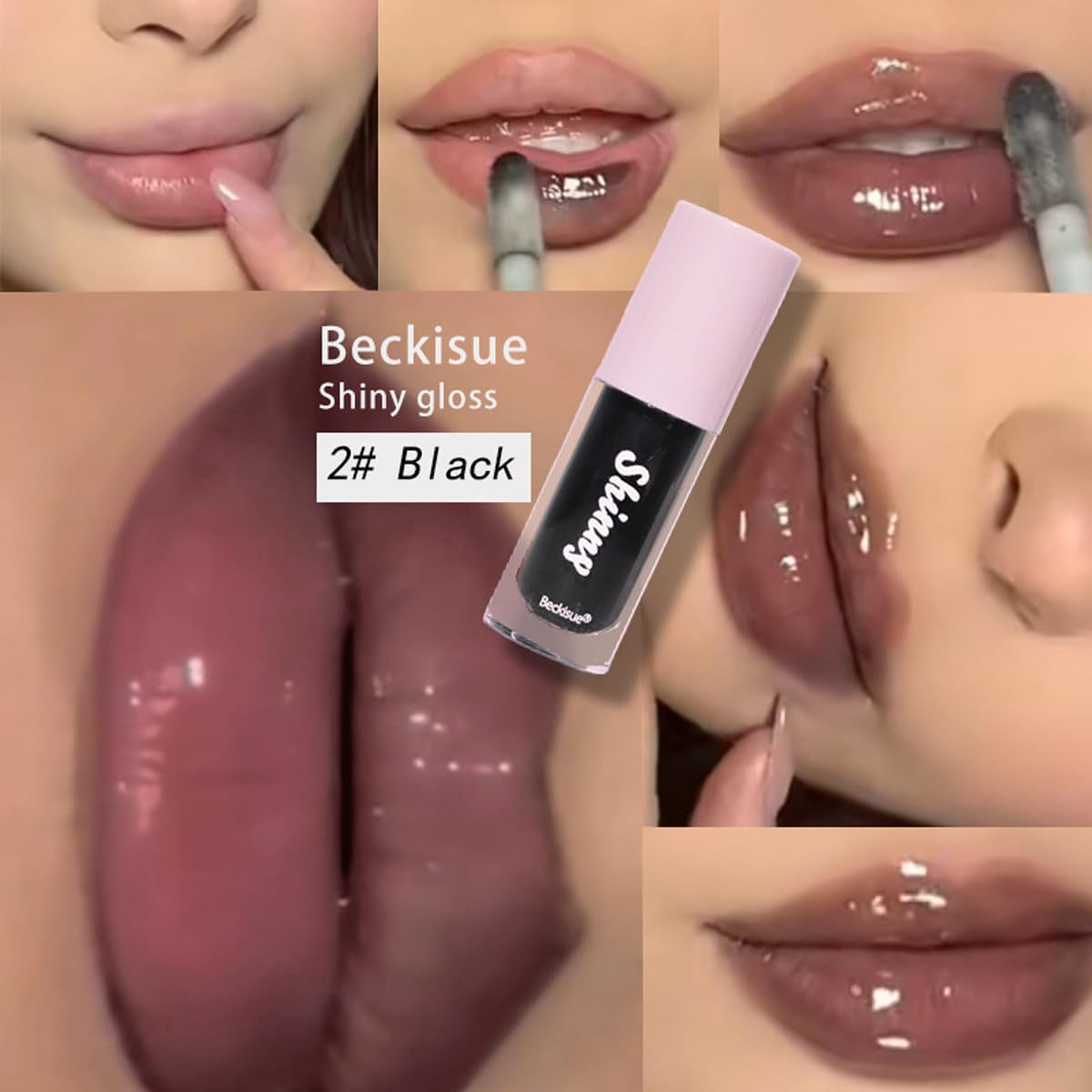 2Pcs Translucent Black Lip Oil Set,Black Glossy Lipgloss,Plumping Lip Tint,Hydrating Mirror High-Shine Lip Gloss,Long Lasting Moisturizing Non-Sticky Lipgloss
