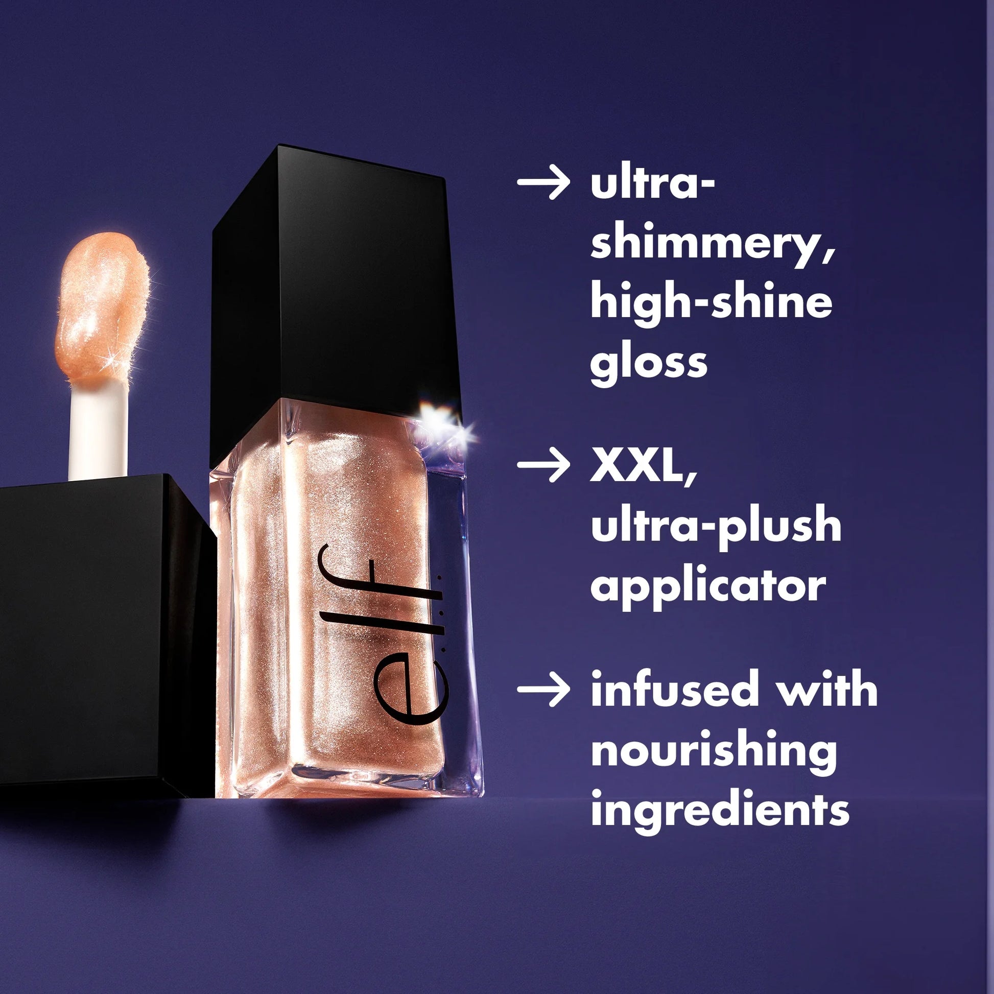 E.L.F. Glow Reviver Lip Oil Glimmer in Candy Coded - Hydrating Minty Shine for Luscious Lips - 0.25 Fl Oz