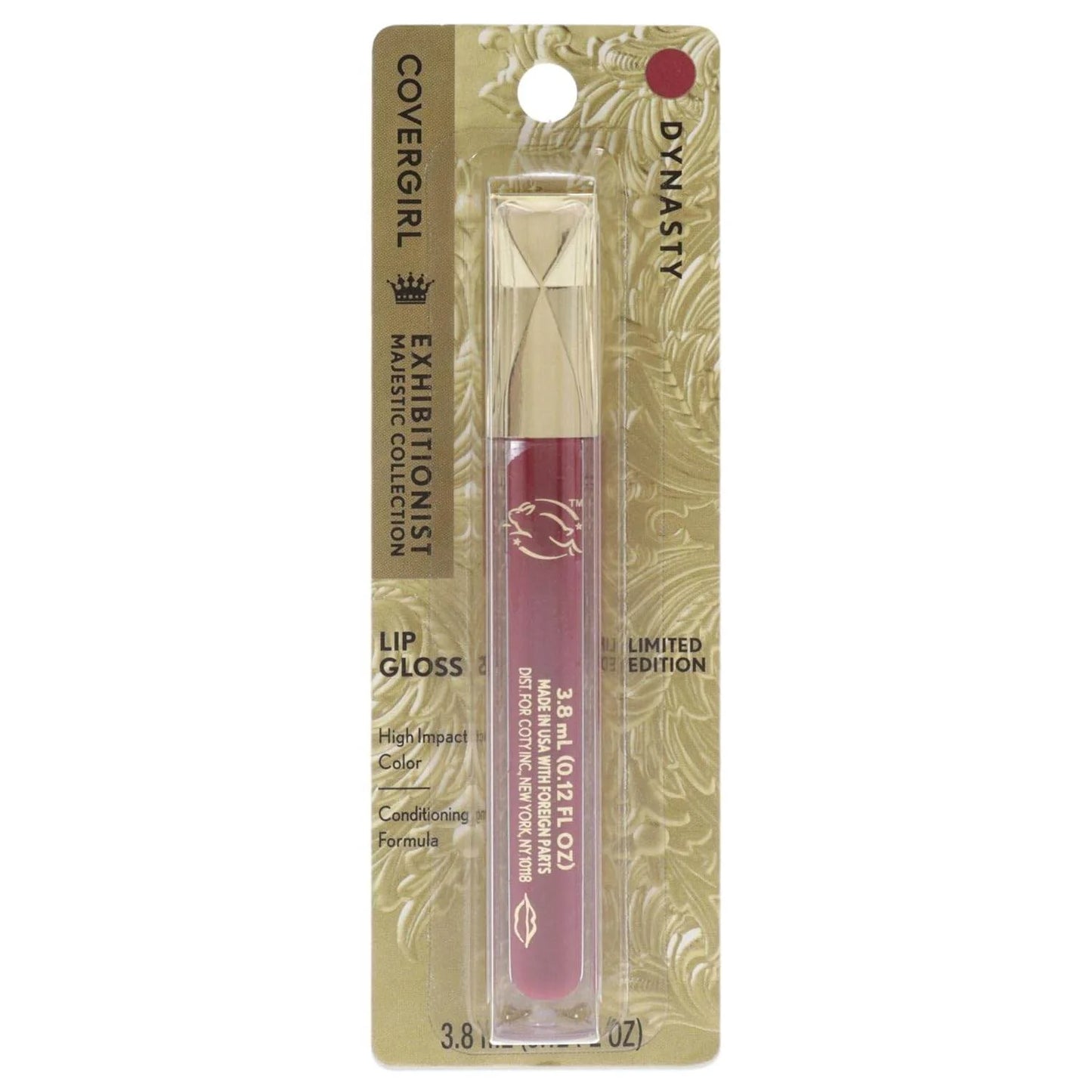 Elevate Your Look with COVERGIRL Exhibitionist Majesty Lip Gloss - Stunning Dynasty Shade for All Skin Types, 0.12 Oz