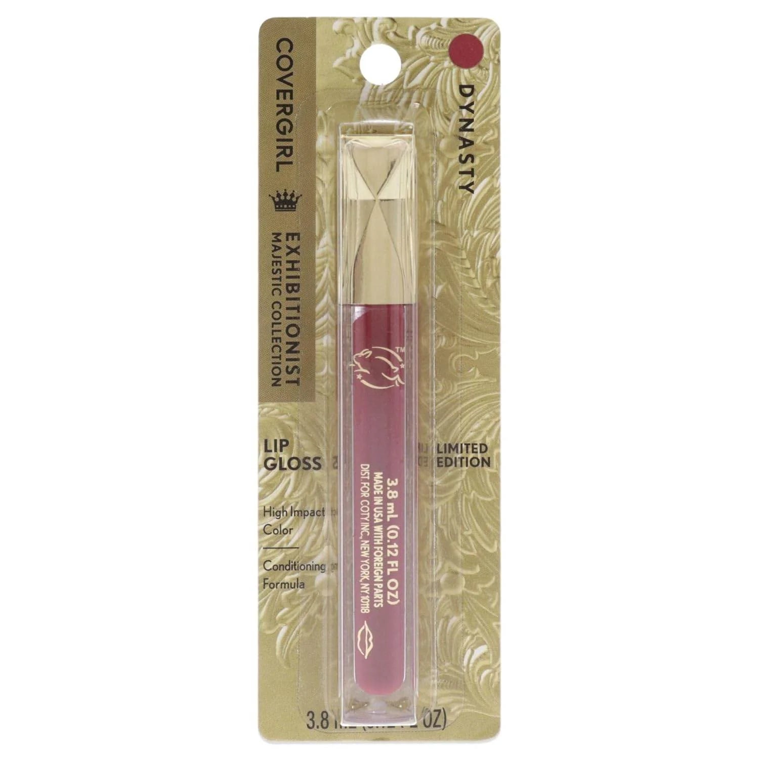 Elevate Your Look with COVERGIRL Exhibitionist Majesty Lip Gloss - Stunning Dynasty Shade for All Skin Types, 0.12 Oz