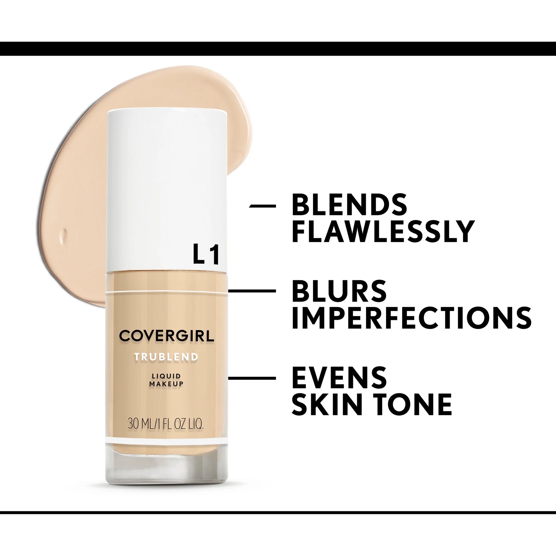 Trublend Oil-Free Liquid Foundation, D-2 Sun Beige, 1 Oz, Hydrating Foundation, Moisturizing Foundation, Cruelty-Free Foundation, Blends Seamlessly, Won'T Clog Pores