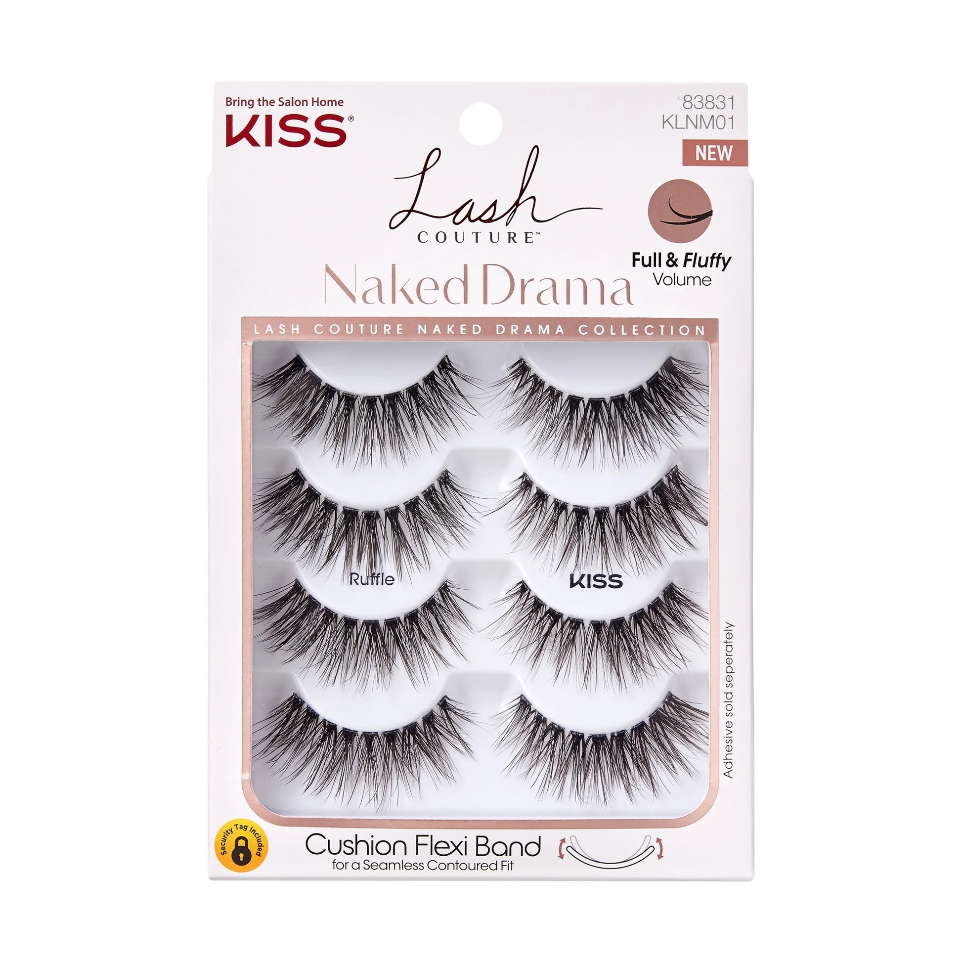 Lash Couture Naked Drama False Eyelashes Multipack - Style 'Ruffle', 4 Pairs (2 Pack)