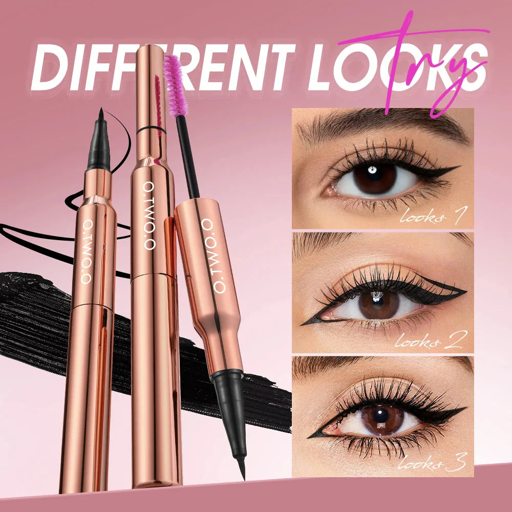 O.TWO.O Eyeliner Pencil Liquid Eye Liner Waterproof Smudge Proof Quick Drying 12 Hour Wear Ultra Fine Black Eyeliner for Arrows