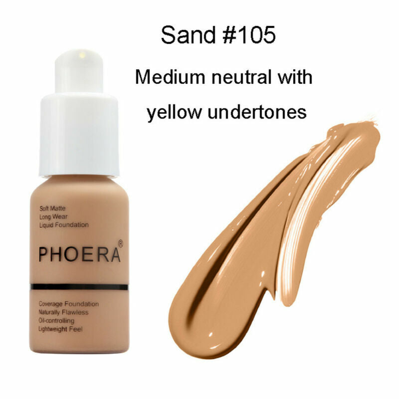 Experience Flawless Skin with PHOERA Full Coverage Foundation - Brighten and Long-Lasting Finish in Your Perfect Shade