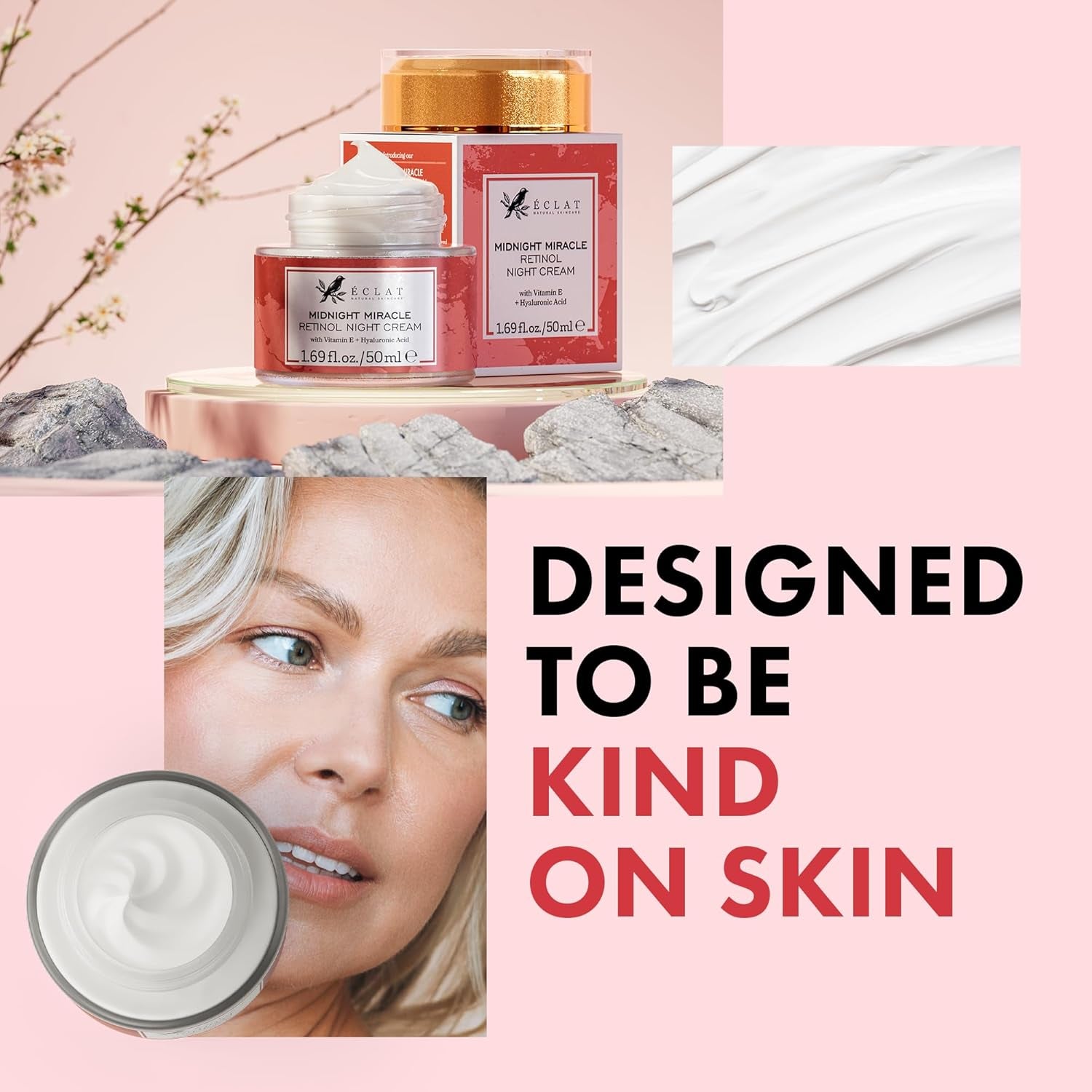 Retinol Night Cream – Renewing Retinol Cream for Face with Hyaluronic Acid – anti Aging to Smooth Wrinkles & Fine Lines - Firming & Hydrating Face Moisturizer for Women & Men 50 Ml