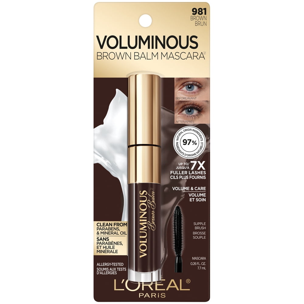 Experience L'Oreal Paris Voluminous Brown Balm: The Vegan Mascara for Luxurious Volume and Care in 981 Brown - 0.26 Fl. Oz.