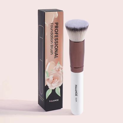 Elevate Your Makeup Game with the 2PCS Flat Angled Kabuki Foundation Brush Set - Perfect for Flawless Application and Seamless Blending!