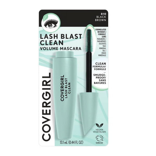 Lash Blast Clean Vegan Mascara, Black Brown, 0.44 Oz, Mascara, Black Brown Mascara, Mascara for Volume, Volume Mascara, Sweat-Proof, Smudge-Proof, Long Lasting