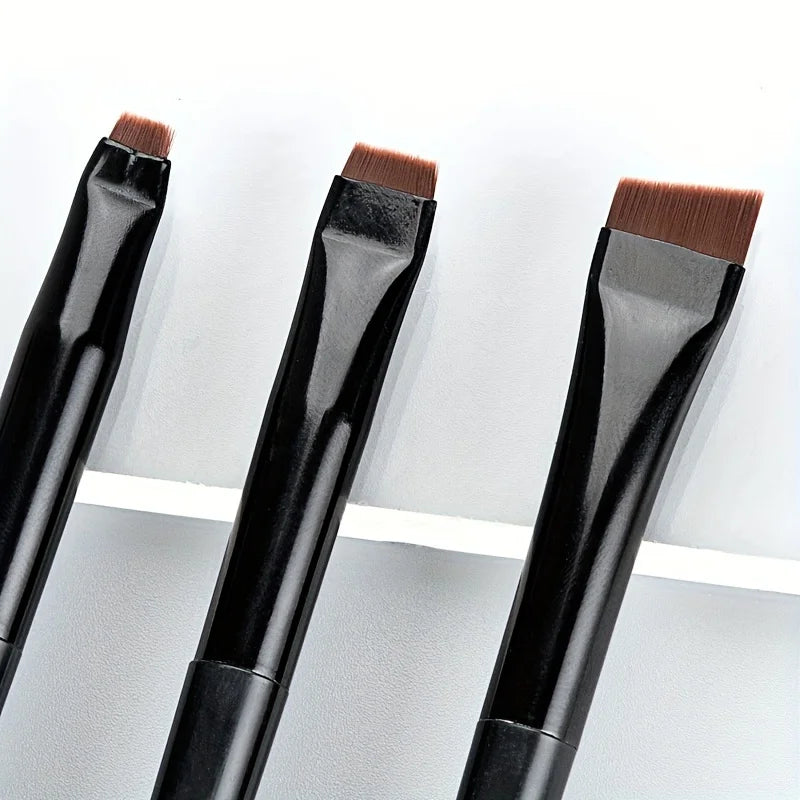 3Pcs Makeup Brush Set,Blade Eyeliner Brush Fine Oblique Head Eyebrow Brush Outline Eyeliner Ultra-Thin Eye Shadow Brush Makeup B