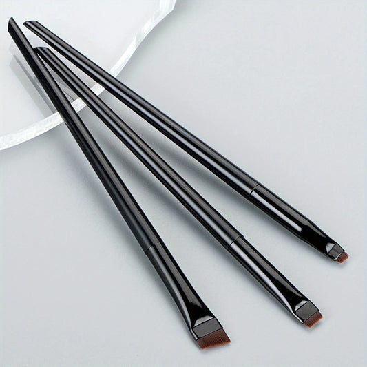 3Pcs Makeup Brush Set,Blade Eyeliner Brush Fine Oblique Head Eyebrow Brush Outline Eyeliner Ultra-Thin Eye Shadow Brush Makeup B