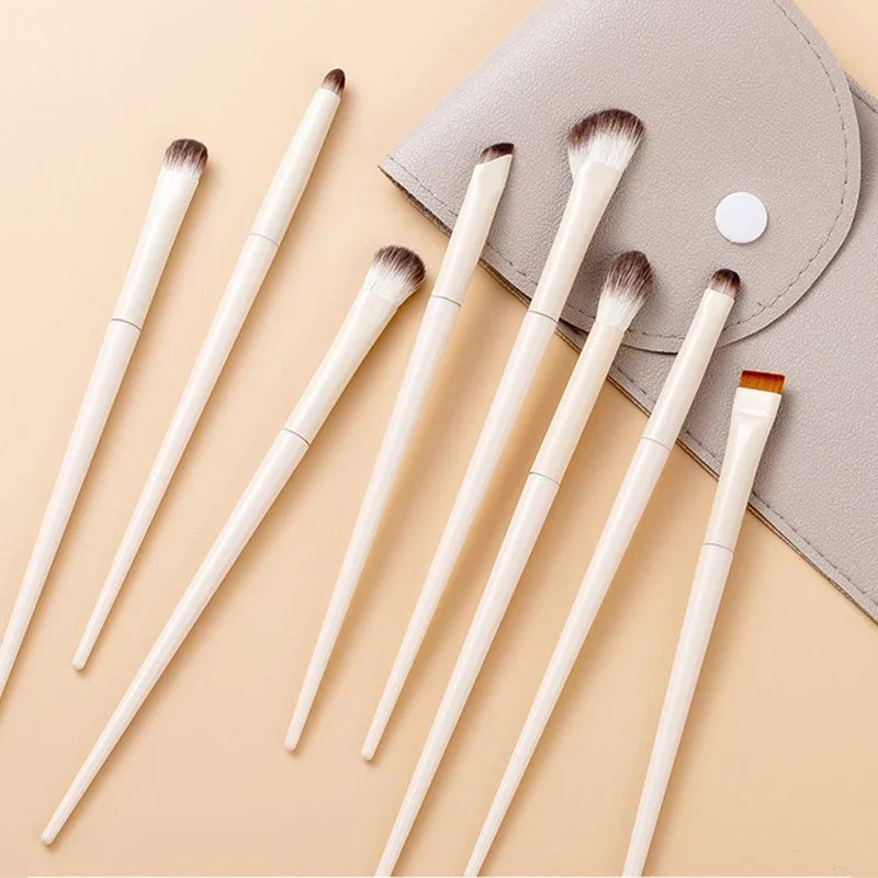 Ultimate 5/6/8/10-Piece Ultra Soft White Eyeshadow Brush Set for Flawless Eye Makeup