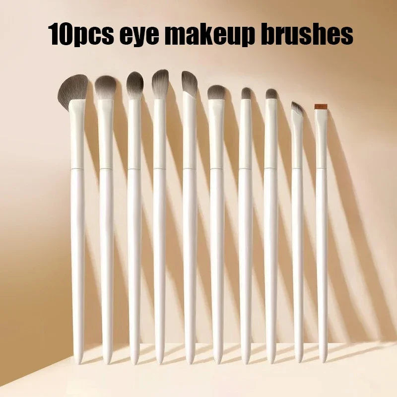 Ultimate 5/6/8/10-Piece Ultra Soft White Eyeshadow Brush Set for Flawless Eye Makeup