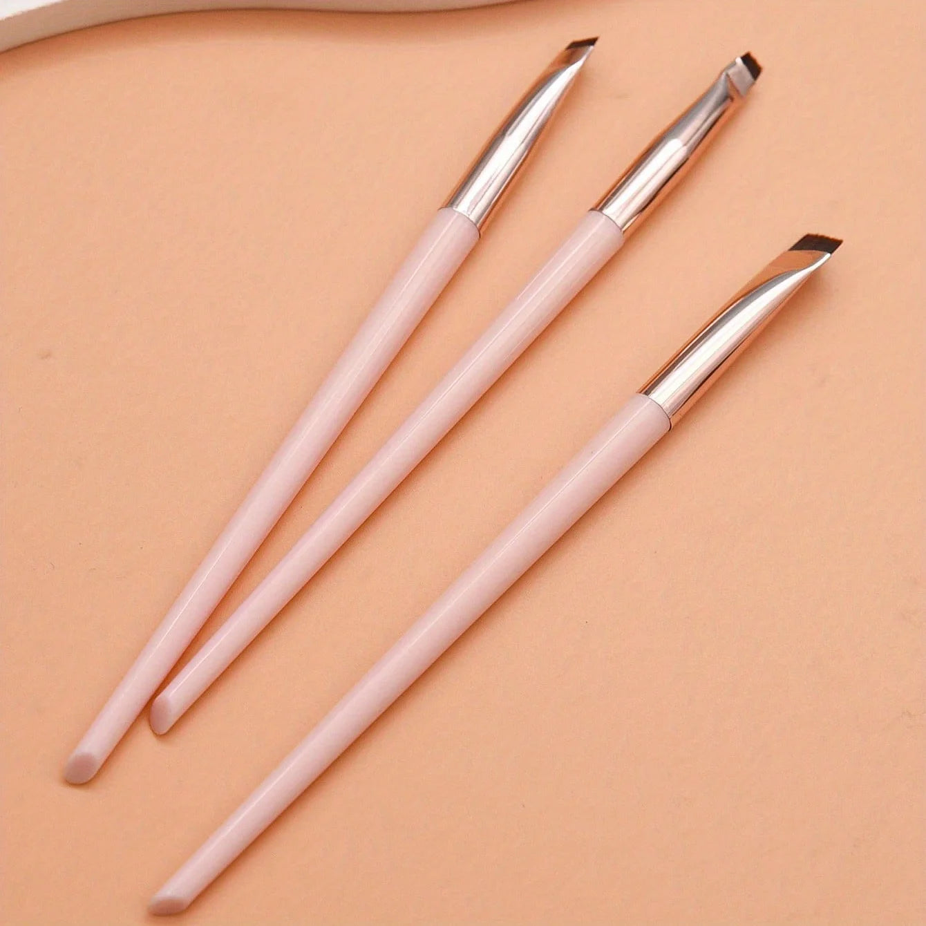 3Pcs Makeup Brush Set,Blade Eyeliner Brush Fine Oblique Head Eyebrow Brush Outline Eyeliner Ultra-Thin Eye Shadow Brush Makeup B
