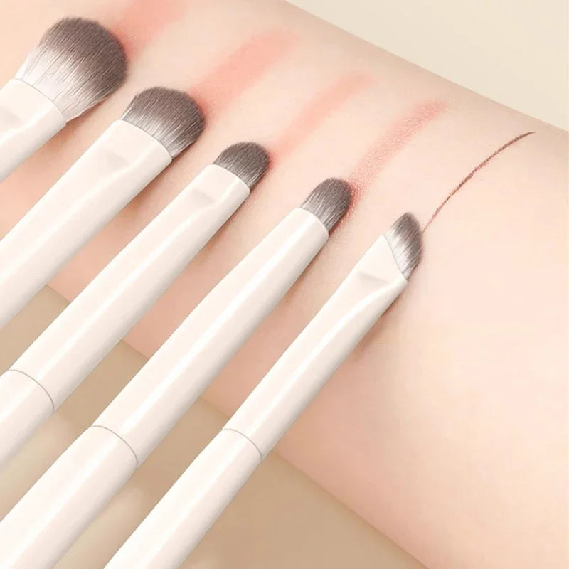 Ultimate 5/6/8/10-Piece Ultra Soft White Eyeshadow Brush Set for Flawless Eye Makeup