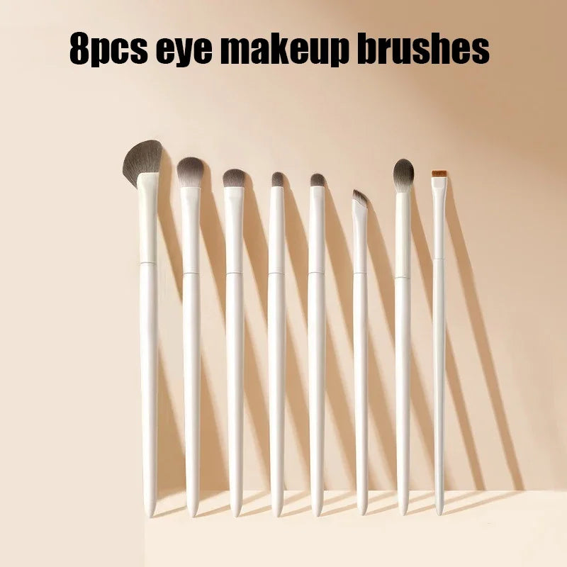 Ultimate 5/6/8/10-Piece Ultra Soft White Eyeshadow Brush Set for Flawless Eye Makeup