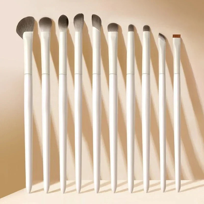 Ultimate 5/6/8/10-Piece Ultra Soft White Eyeshadow Brush Set for Flawless Eye Makeup