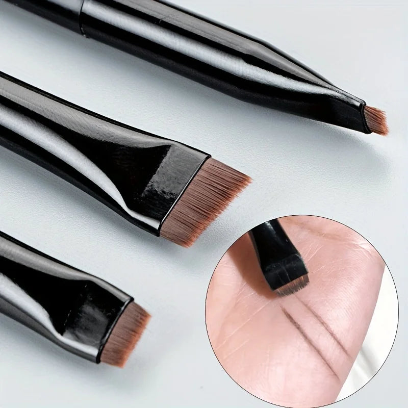 3Pcs Makeup Brush Set,Blade Eyeliner Brush Fine Oblique Head Eyebrow Brush Outline Eyeliner Ultra-Thin Eye Shadow Brush Makeup B