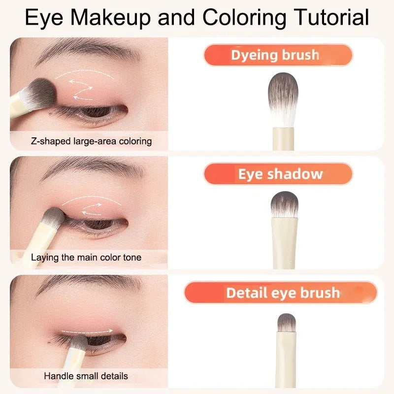 Ultimate 5/6/8/10-Piece Ultra Soft White Eyeshadow Brush Set for Flawless Eye Makeup