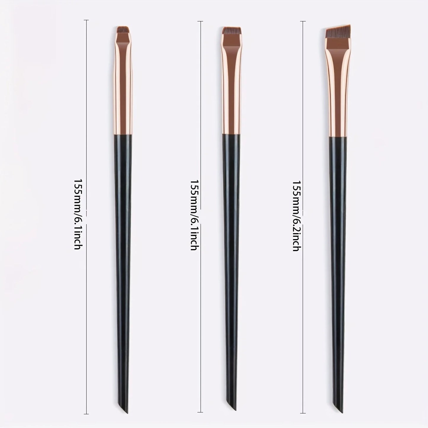 3Pcs Makeup Brush Set,Blade Eyeliner Brush Fine Oblique Head Eyebrow Brush Outline Eyeliner Ultra-Thin Eye Shadow Brush Makeup B
