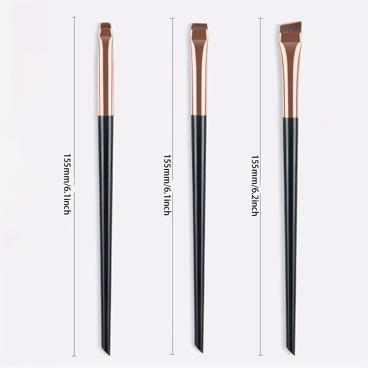 3Pcs Makeup Brush Set,Blade Eyeliner Brush Fine Oblique Head Eyebrow Brush Outline Eyeliner Ultra-Thin Eye Shadow Brush Makeup B